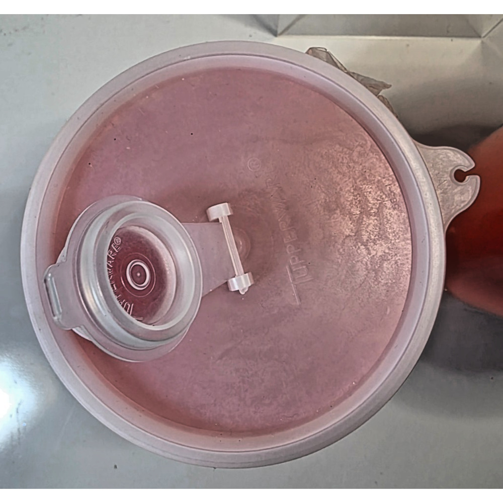 2 Vtg Tupperware Orange Canister Container 321-5 Pour Sheer Lid 563-1 Picnic NEW - Picture 3 of 5
